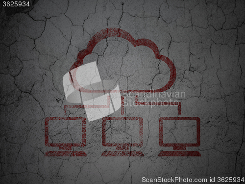 Image of Cloud networking concept: Cloud Network on grunge wall background