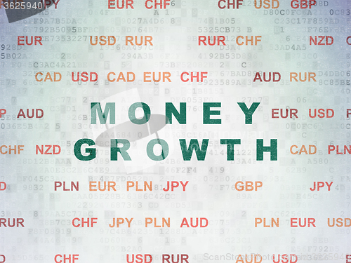 Image of Money concept: Money Growth on Digital Paper background