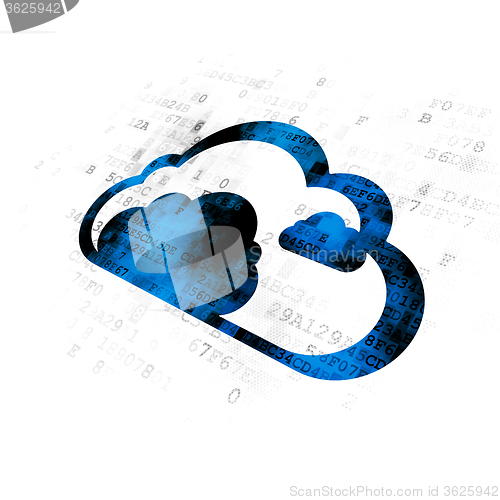 Image of Cloud networking concept: Cloud on Digital background