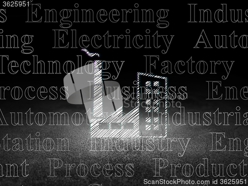 Image of Industry concept: Industry Building in grunge dark room