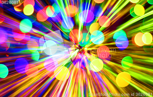 Image of abstract christmas lights explosion