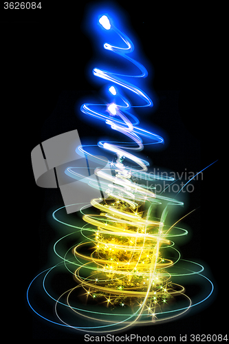 Image of christmas tree from lights
