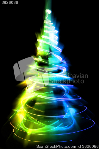 Image of christmas lights as xmas tree