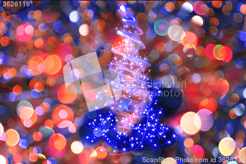 Image of christmas tree from lights