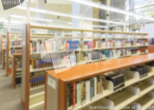 Image of Blurry Library Aisle Background