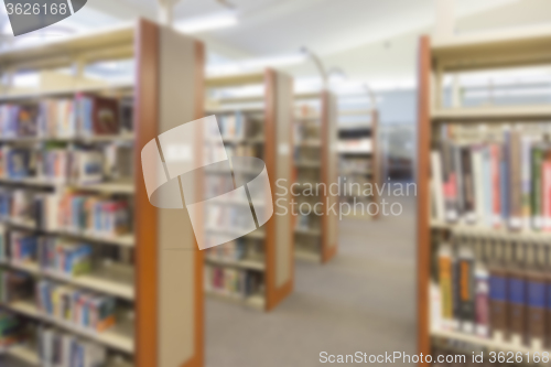 Image of Blurry Library Aisle Background