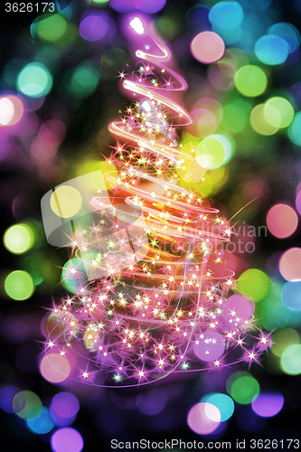 Image of christmas tree from lights