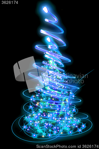 Image of christmas tree from lights