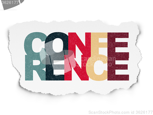 Image of Business concept: Conference on Torn Paper background