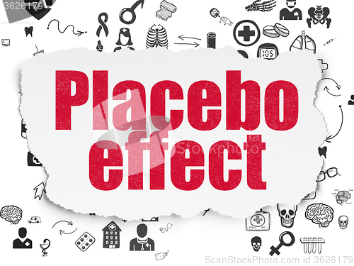 Image of Health concept: Placebo Effect on Torn Paper background