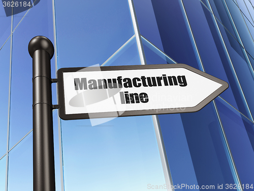 Image of Manufacuring concept: sign Manufacturing Line on Building background