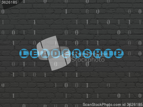 Image of Finance concept: Leadership on wall background