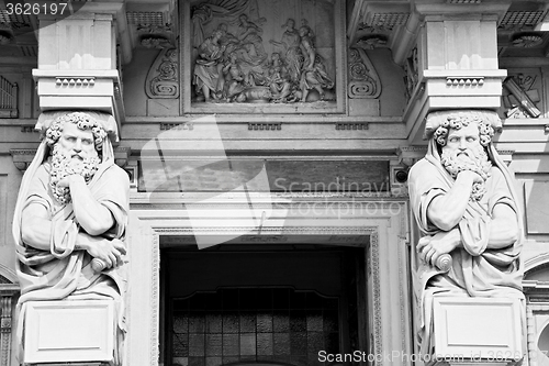 Image of marble in old historical construction italy europe milan and sta