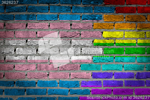 Image of Dark brick wall - Trans Pride