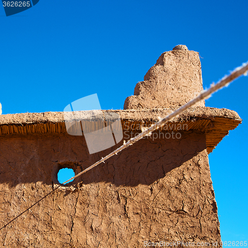 Image of moroccan old wall and brick in antique city
