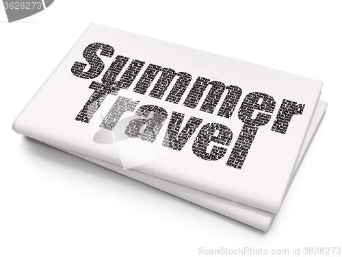 Image of Vacation concept: Summer Travel on Blank Newspaper background