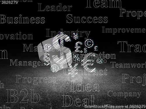 Image of Business concept: Finance Symbol in grunge dark room