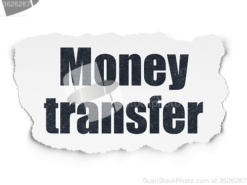 Image of Finance concept: Money Transfer on Torn Paper background