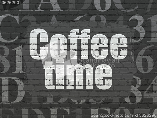 Image of Timeline concept: Coffee Time on wall background