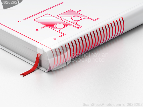 Image of Political concept: closed book, Election on white background