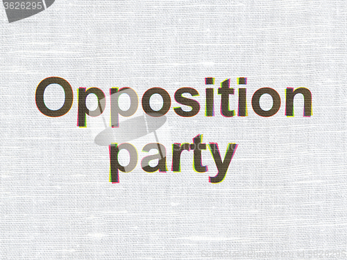 Image of Political concept: Opposition Party on fabric texture background