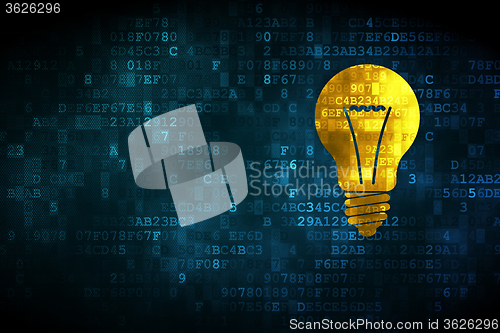 Image of Business concept: Light Bulb on digital background