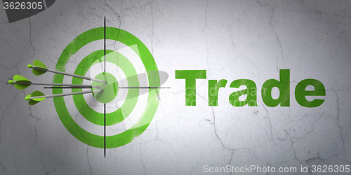 Image of Business concept: target and Trade on wall background