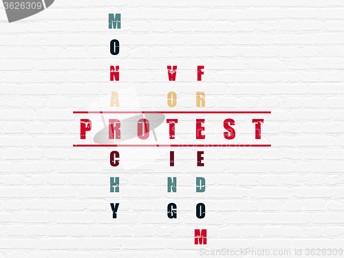 Image of Political concept: Protest in Crossword Puzzle