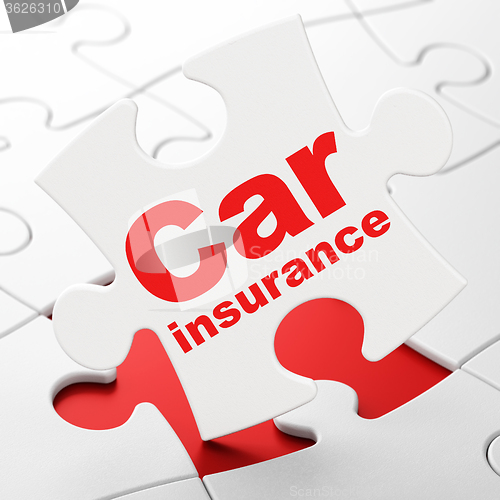 Image of Insurance concept: Car Insurance on puzzle background
