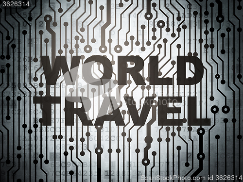 Image of Travel concept: circuit board with World Travel