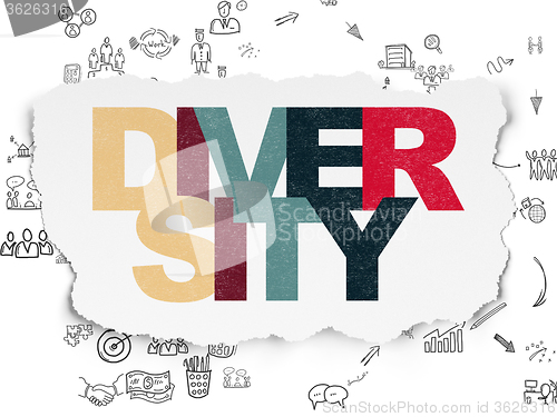 Image of Finance concept: Diversity on Torn Paper background