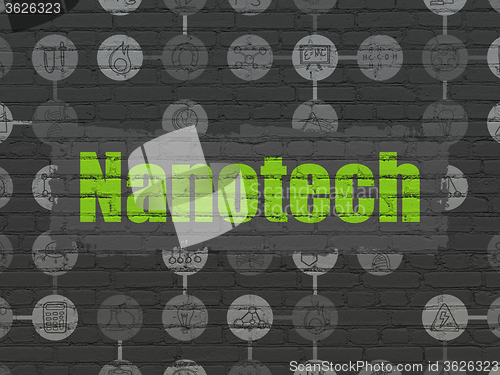 Image of Science concept: Nanotech on wall background