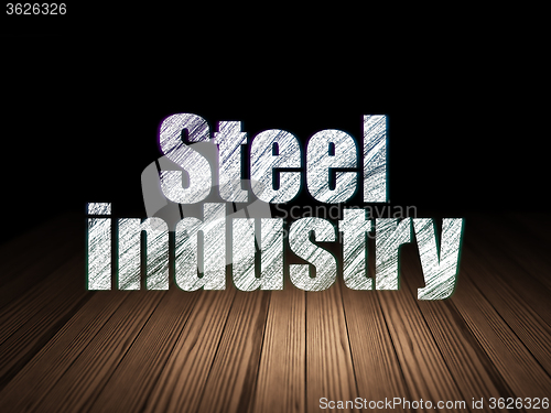 Image of Industry concept: Steel Industry in grunge dark room