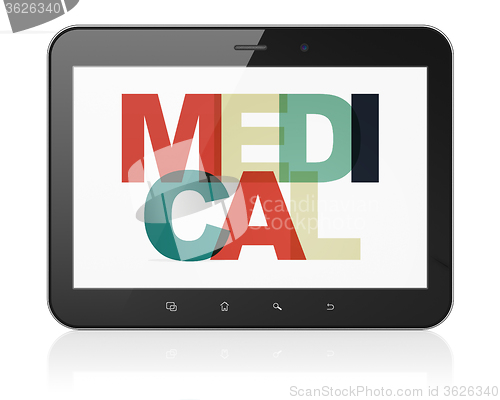Image of Health concept: Tablet Computer with Medical on  display