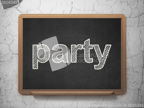 Image of Holiday concept: Party on chalkboard background