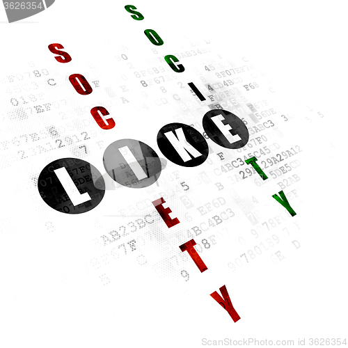 Image of Social network concept: Like in Crossword Puzzle