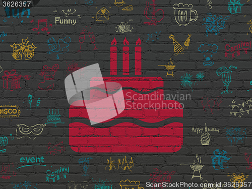 Image of Holiday concept: Cake on wall background