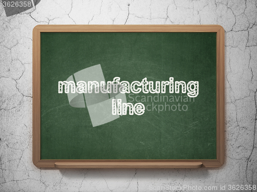 Image of Manufacuring concept: Manufacturing Line on chalkboard background