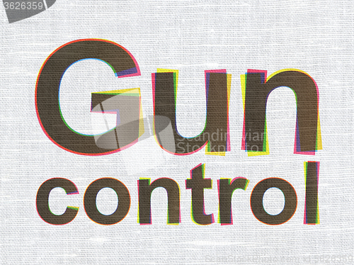 Image of Privacy concept: Gun Control on fabric texture background