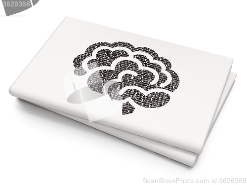Image of Science concept: Brain on Blank Newspaper background