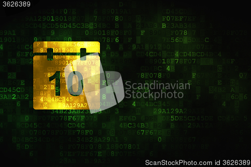 Image of Timeline concept: Calendar on digital background