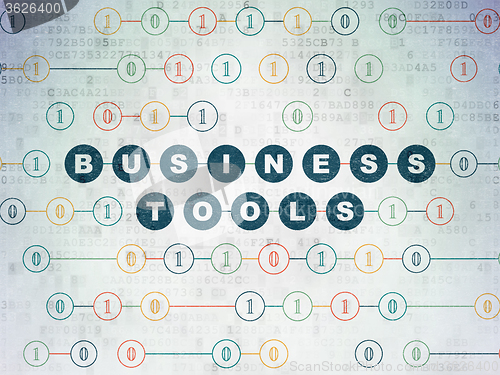 Image of Business concept: Business Tools on Digital Paper background