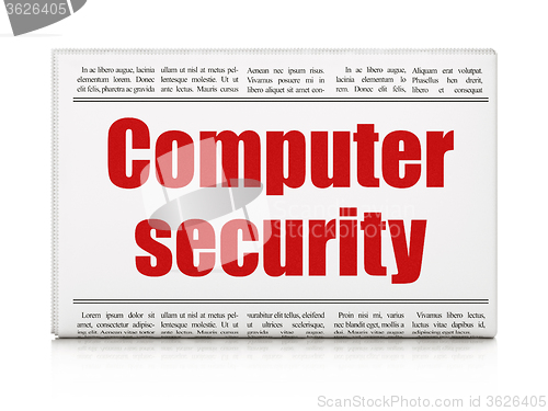 Image of Protection concept: newspaper headline Computer Security