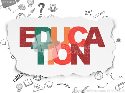 Image of Learning concept: Education on Torn Paper background