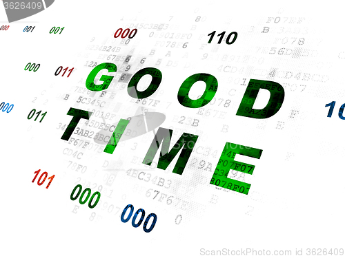 Image of Timeline concept: Good Time on Digital background