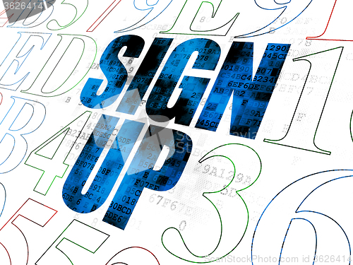 Image of Web development concept: Sign Up on Digital background