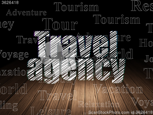 Image of Tourism concept: Travel Agency in grunge dark room