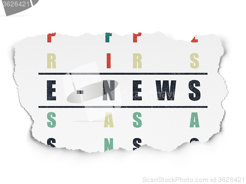 Image of News concept: E-news in Crossword Puzzle