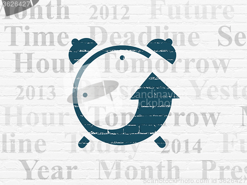 Image of Time concept: Alarm Clock on wall background