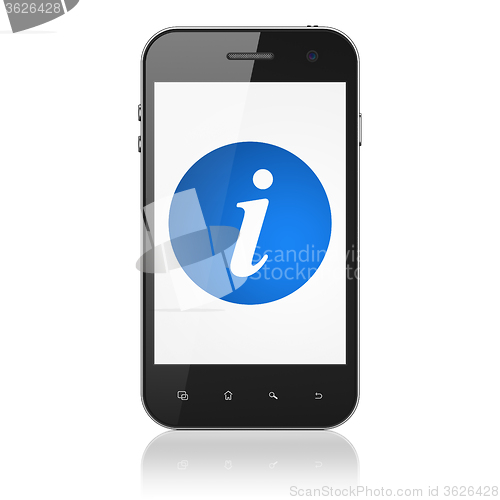Image of Web development concept: Smartphone with Information on display